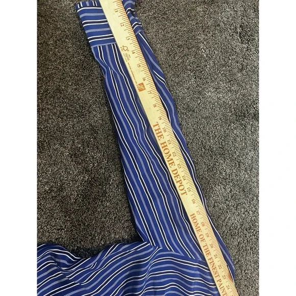 Rag & Bone Felix Top L Womens Blue Stripe Wrap Popover Long Sleeves‎ Silk - Picture 4 of 8
